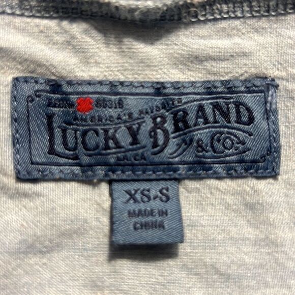 Lucky brand Hemp Boho Blue Cotton Blend knotted drape Swim open Topper Jacket S - Picture 6 of 7